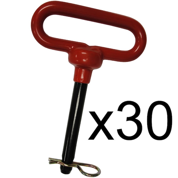 Aic Replacement Parts B504050 P700511 30 Red Head Hitch Pin Pins 1/2 Dia 6-5/8 Long 3-5/8 Usable B504050_x30 - main